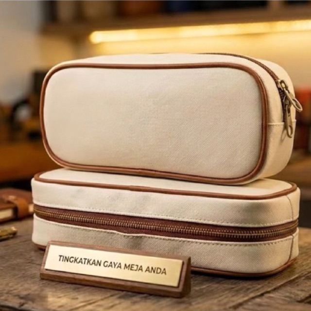 Tempat pensil bahan kulit/ Pencil case korean style aesthetic