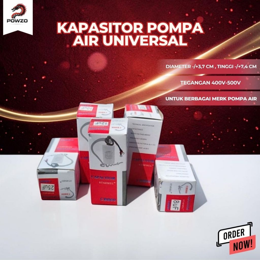 POWZO KAPASITOR POMPA AIR / KAPASITOR MESIN AIR / KAPASITOR POMPA AIR UNIVERSAL