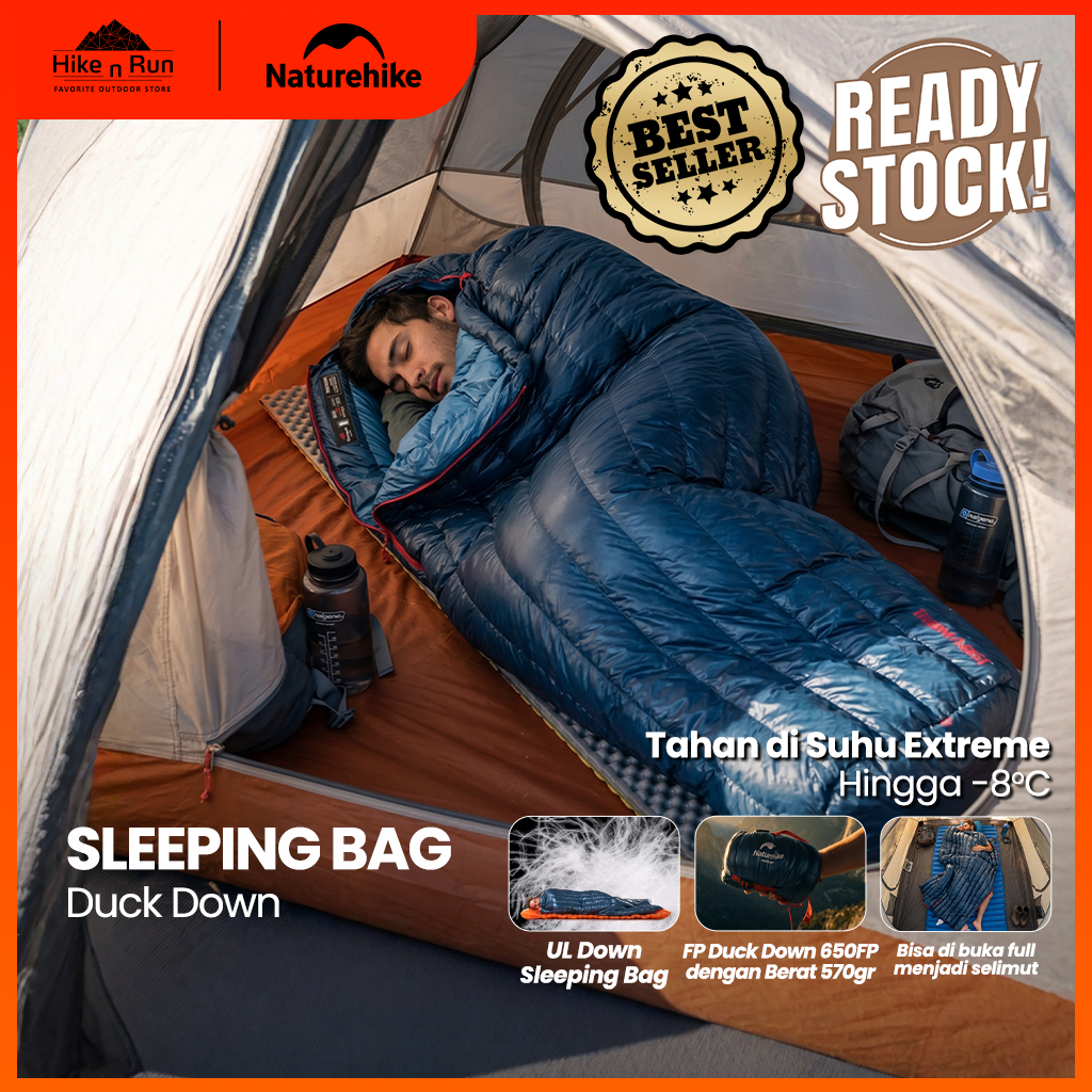 Naturehike NH17Y010-R CW280 Sleeping Bag Duck Down Hangat Hingga 2C