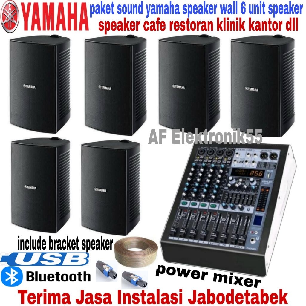 Paket Sound System Yamaha 6 Unit Speaker Yamaha + Power Mixer Original