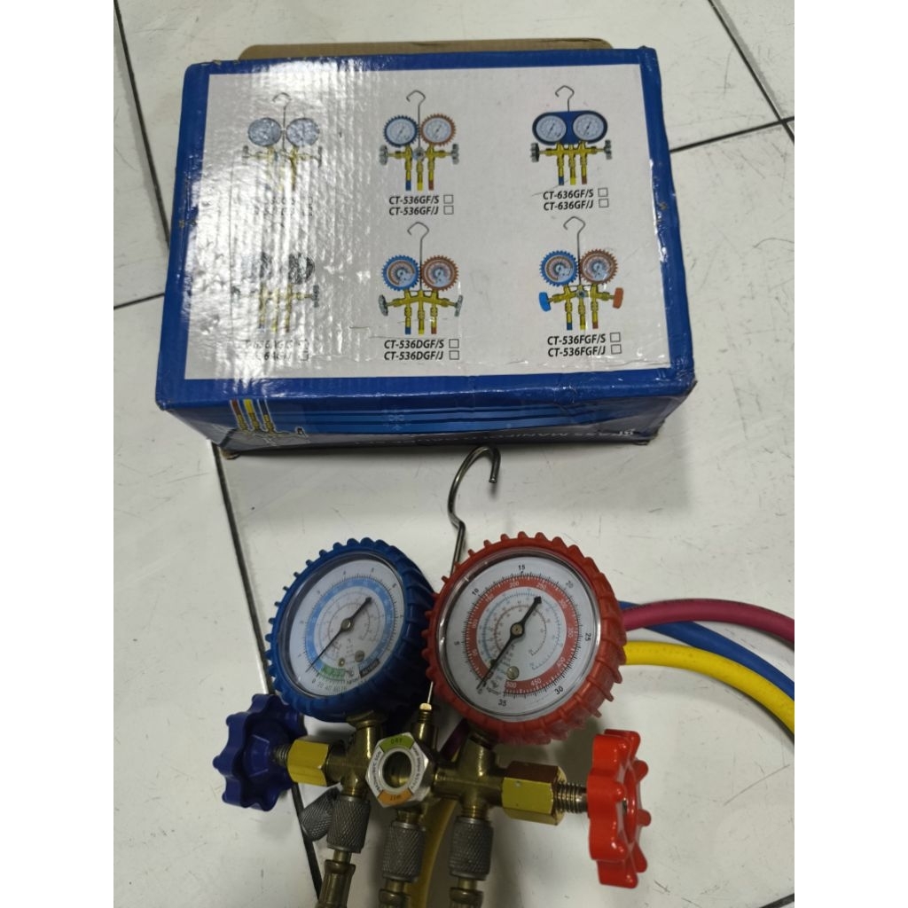 Brass manifold Gauge Set untuk pengisi AC