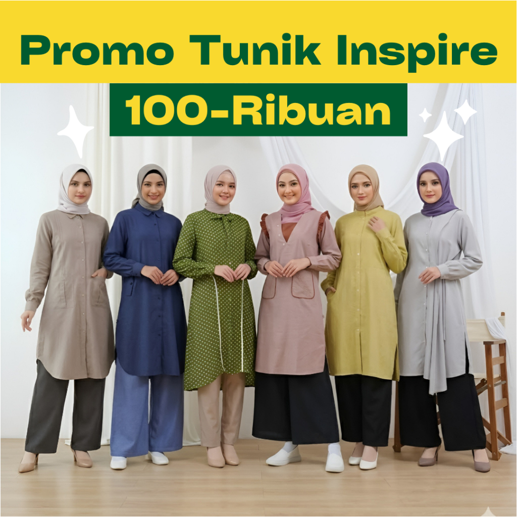 PROMO 100 RIBUAN ATASAN TUNIK WANITA TERBARU MURAH MODIS LUCU KOREAN STYLE POLOS BY INSPIRE - ITU 05