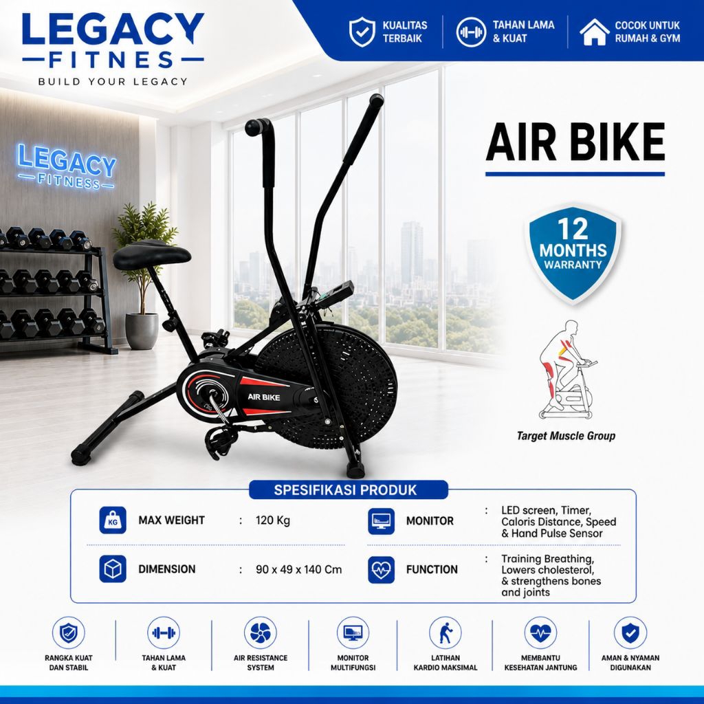 Sepeda Statis Platinum TL 8202 total fitnes alat fitnes