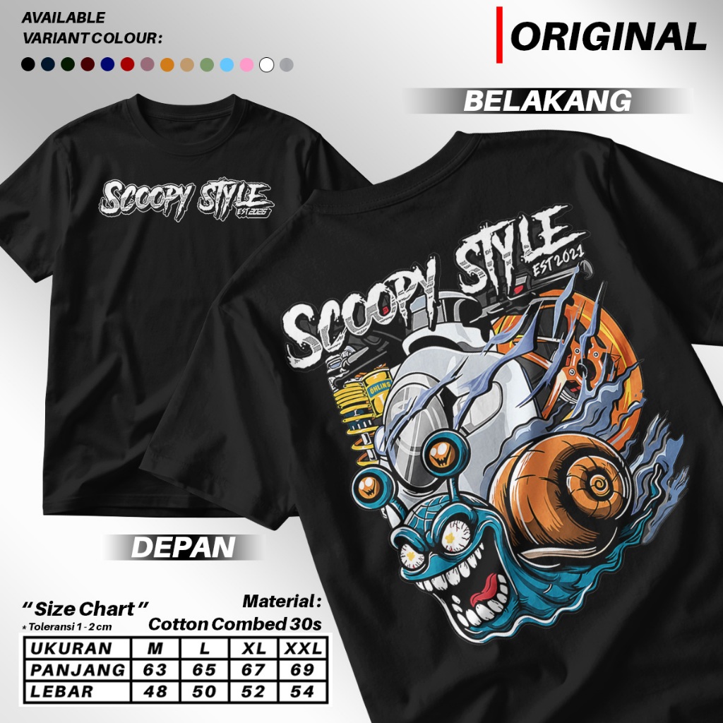 Kaos Matic Scoopy Style Bahan Cotton Combed 30s