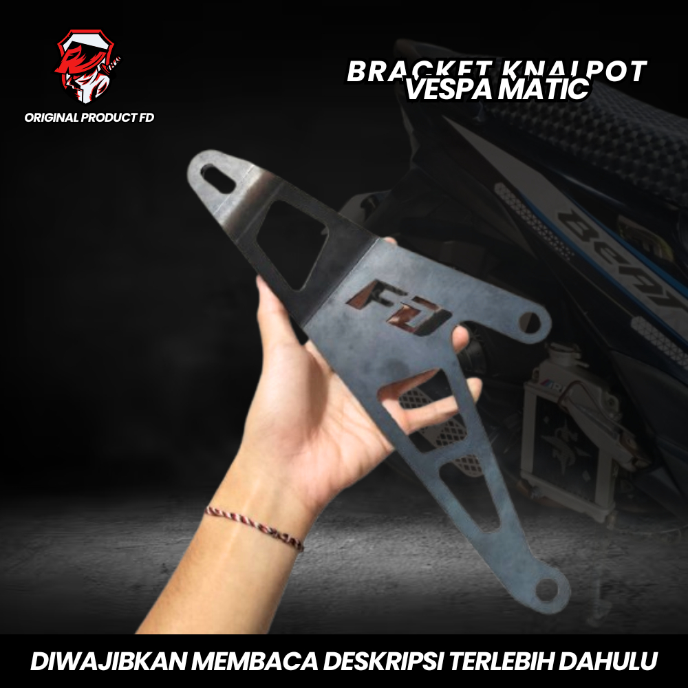 BRACKET KNALPOT VESPA MATIC MODEL AZURA 100% ORIGINAL FD RACING