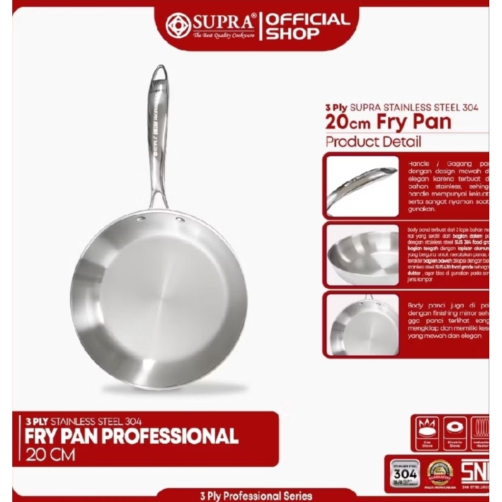 Supra Fry Pan Professional Stainless