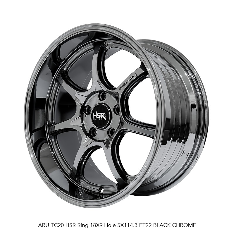 VELG MOBIL R18 HSR ARU TC20 HSR R18X9 H5X114,3 ET22 BLACK CHROME 4 PCS VELG