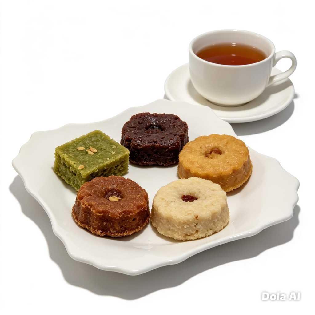 Piring Kue Segi Putih Polos Set 3 Pieces Keramik Porselen