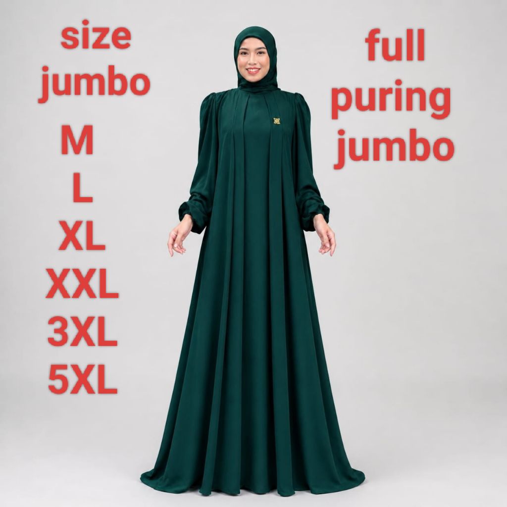 GAMIS ABAYA POLOS JUMBO TERBARU CERUTY BABYDOL PREMIUM FUL PURING MUAT SAMPAI 130KG GAMIS SIMPLE GAM