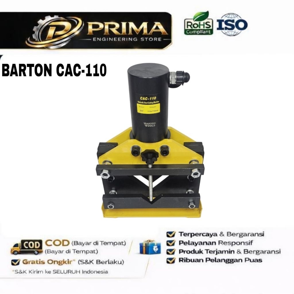 110mm x 10mm Hydraulic Angle Steel Cutting CAC-110 BARTON Alat Potong Besi Siku Hidrolik 110x110 110