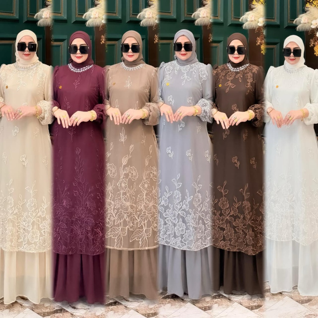 gamis elrayya rayyana Rayya shakira Fitria ceruty Tulle ORI m nabil