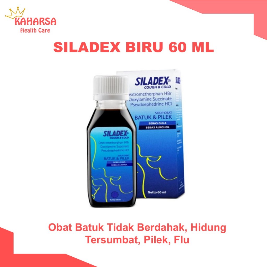 SILADEX BIRU 60 ML Obat Batuk Tidak Berdahak, Hidung Tersumbat, Pilek, Flu