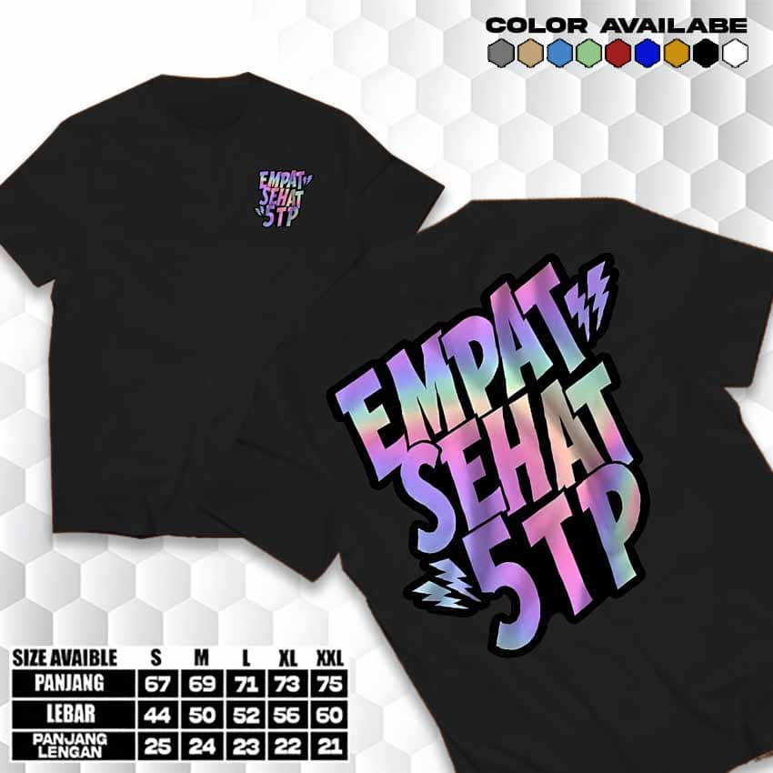 Garuda Baju - Kaos Otomotif Empat Sehat 5TP Reflektif | Kaos Racing 4 Sehat 5 TP Rainbow | Bahan Kat