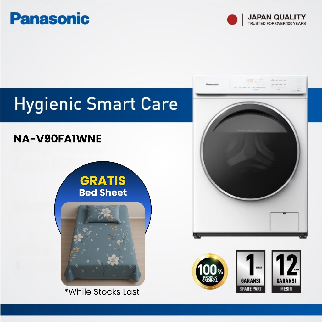 Panasonic NA-V90FA1WNE Mesin Cuci Front Loading 9 Kg Putih