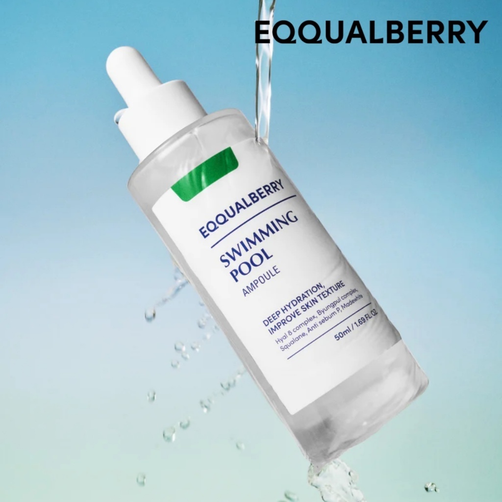 EQQUALBERRY Swimming Pool Ampoule 50ml Serum Hydration Intensif & Perbaikan Tekstur Kulit