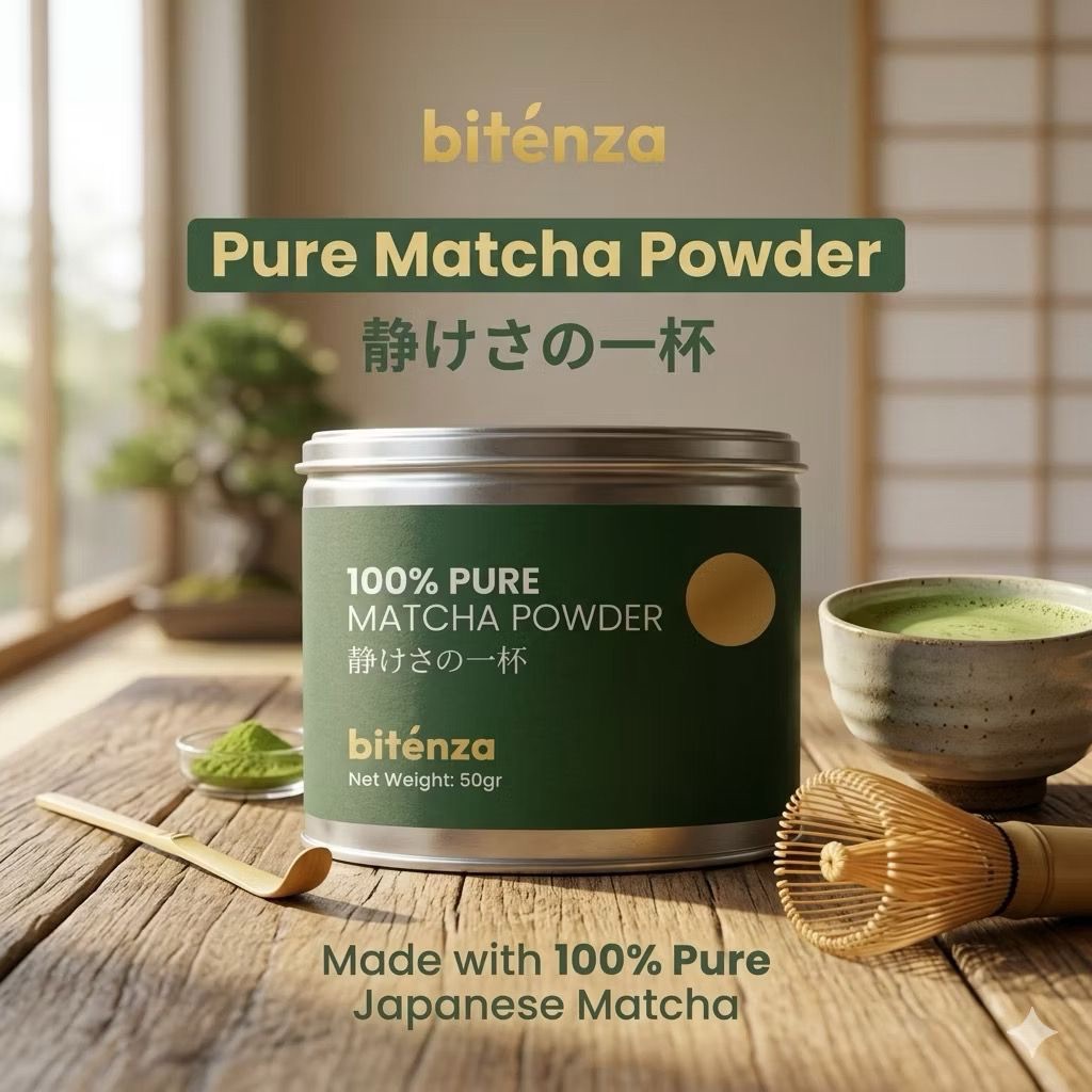 BITENZA Pure Matcha Powder Original Bitenza 100% Pure Matcha | Japanese Pure Matcha REAL