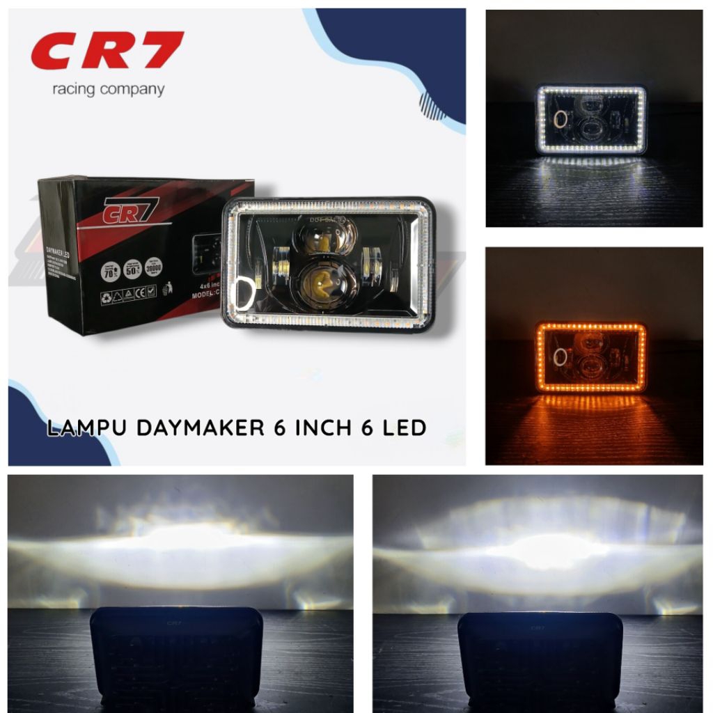 Lampu Depan LED Kotak 6 LED Headlamp Daimaker 6 Inch Kotak Foglamp Mobil Motor Jauh dekat Led RX Kin