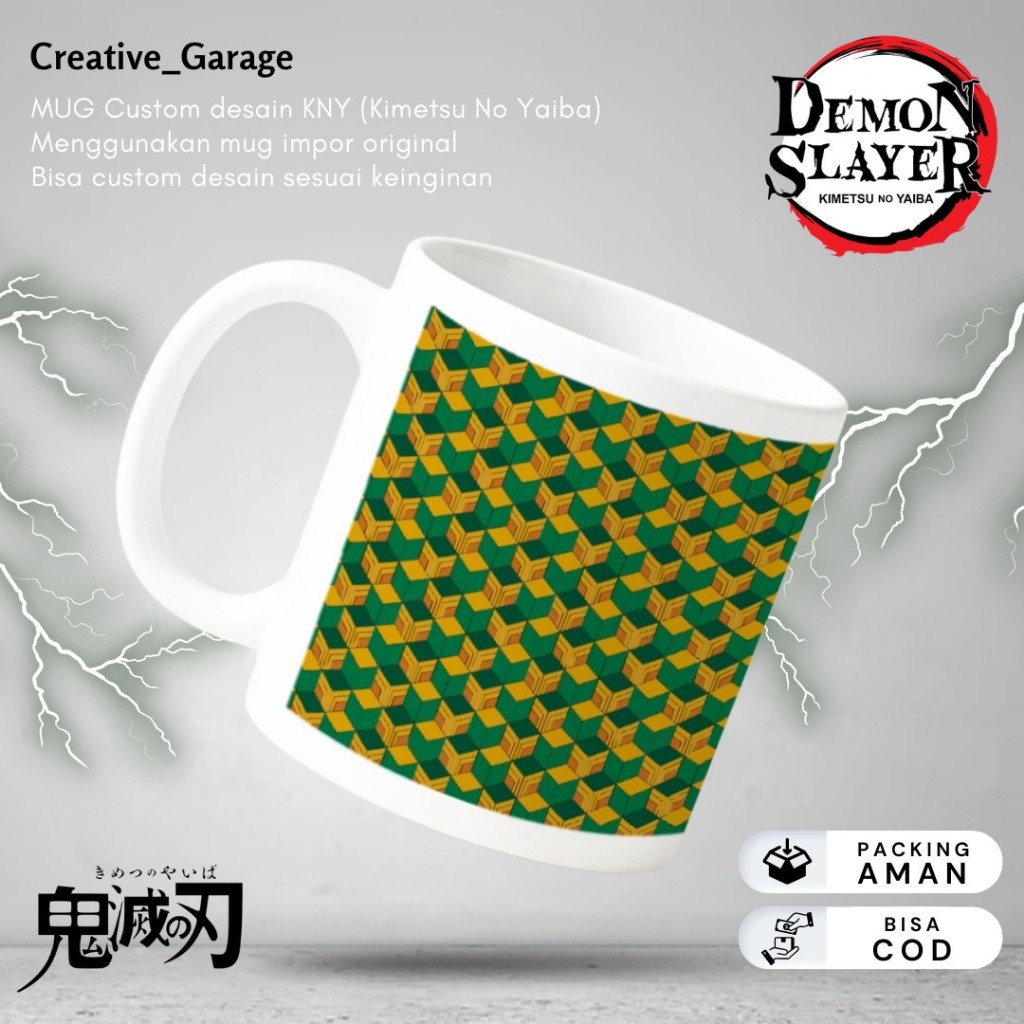 Gelas Mug Demon Slayer Motif Haori Giyu Kimetsu No Yaiba Full Print Keramik Premium