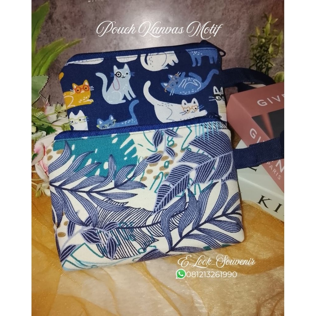 POUCH KANVAS/POUCH MAKE UP/SOUVENIR NIKAH/SOUVENIR MURAH