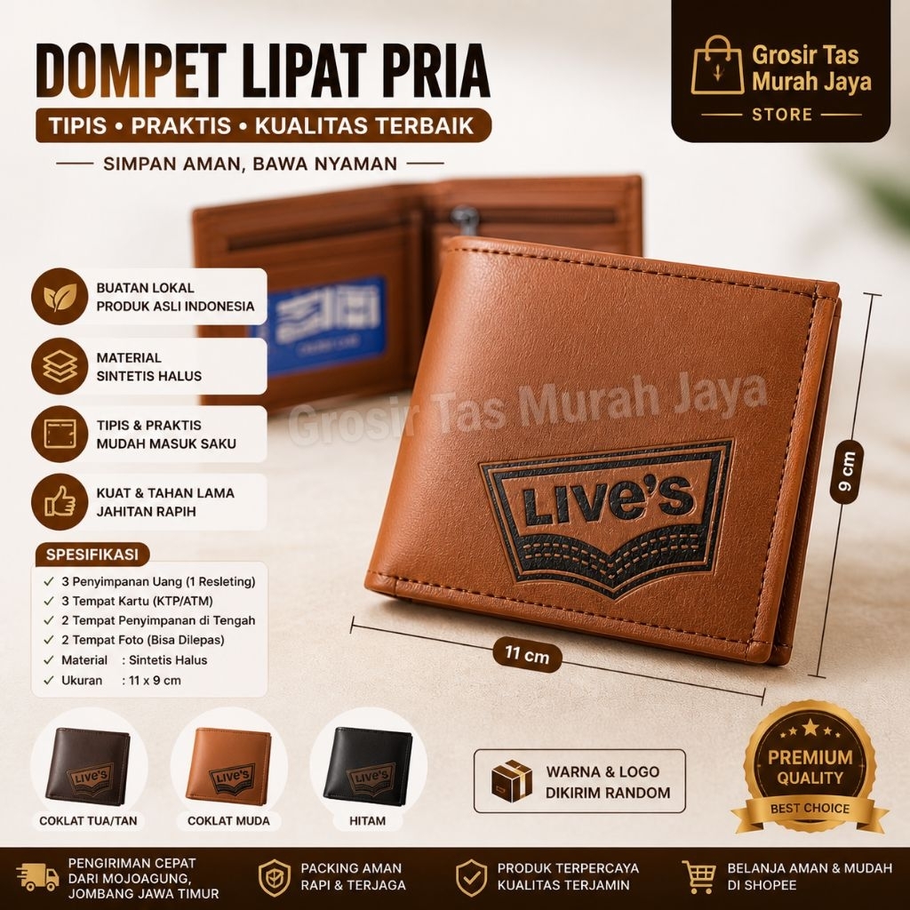 DOMPET PRIA TIPIS SIMPEL / DOMPET PRIA KULIT SINTETIS MURAH