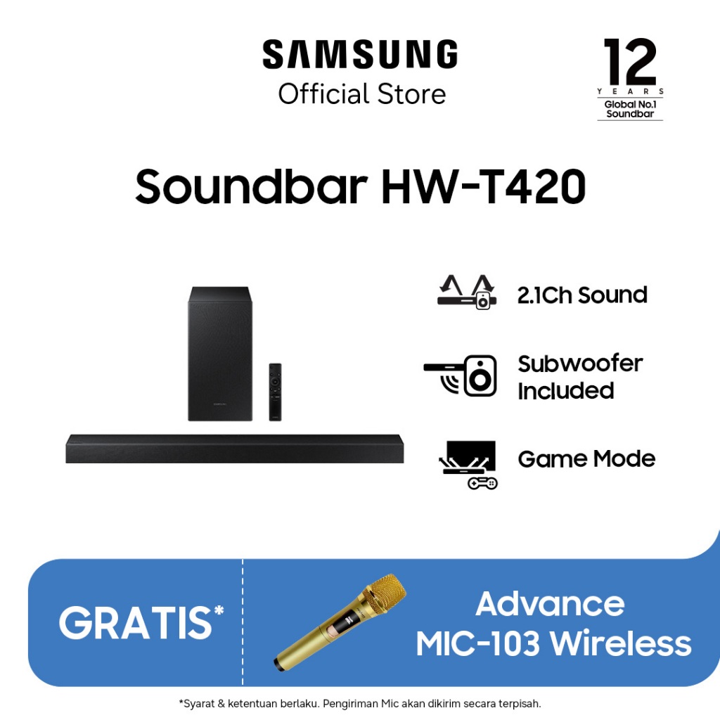 Samsung Soundbar HW-T420 2.1 Ch, 150 W 2020