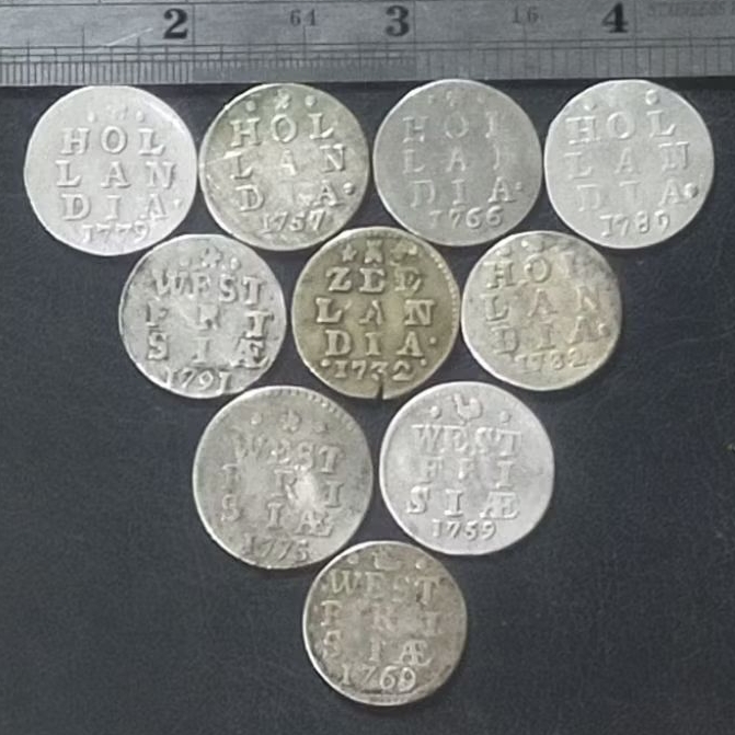ST. BR6. DIJUAL BORONGAN 10 KEPING KOIN KUNO || KOIN PERAK || SILVER COIN 2 STUIVER CAMPUR