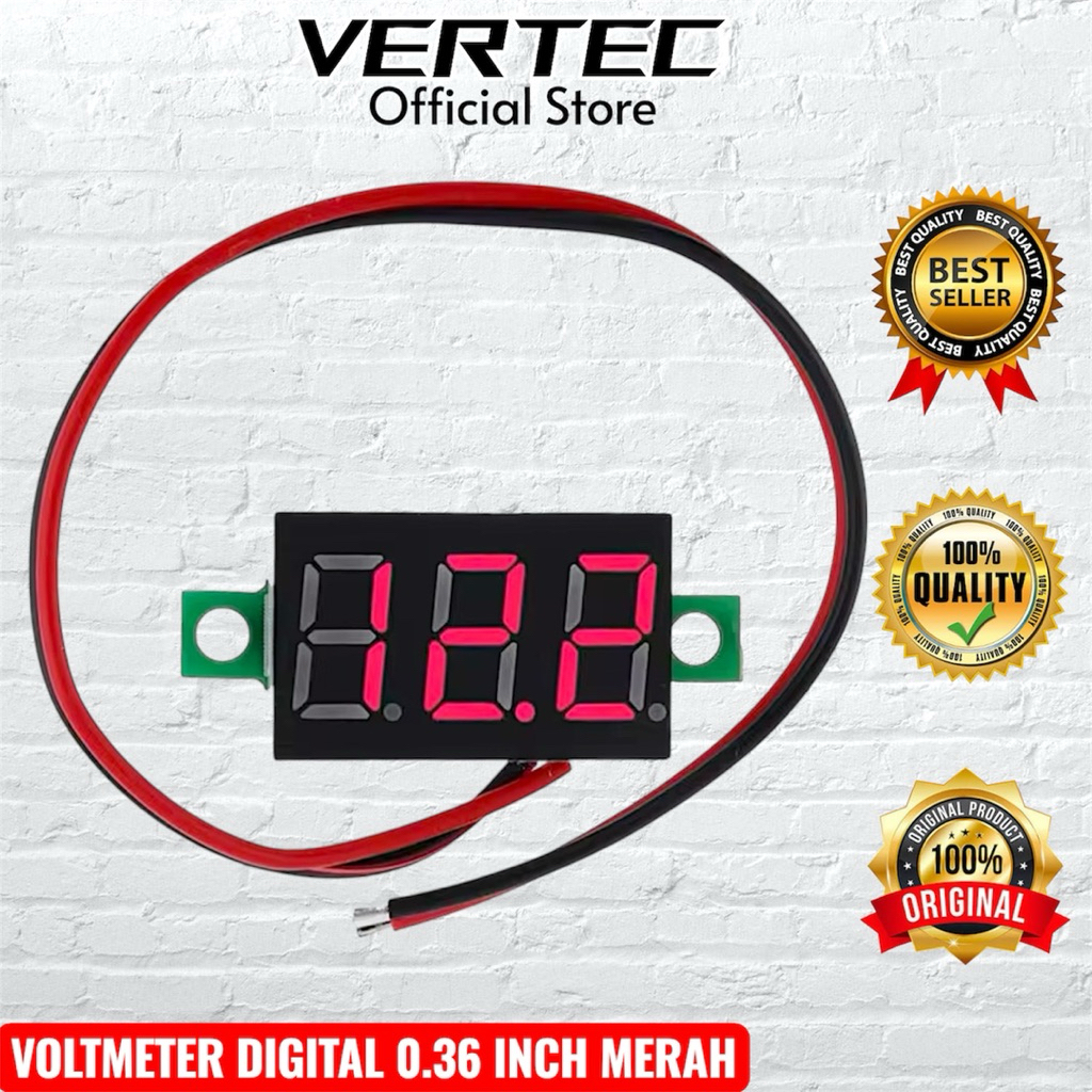 Voltmeter Digital Mini DC 2.5-30V 0.36" Warna Merah Volt Meter 0.36 inch Alat ukur tegangan