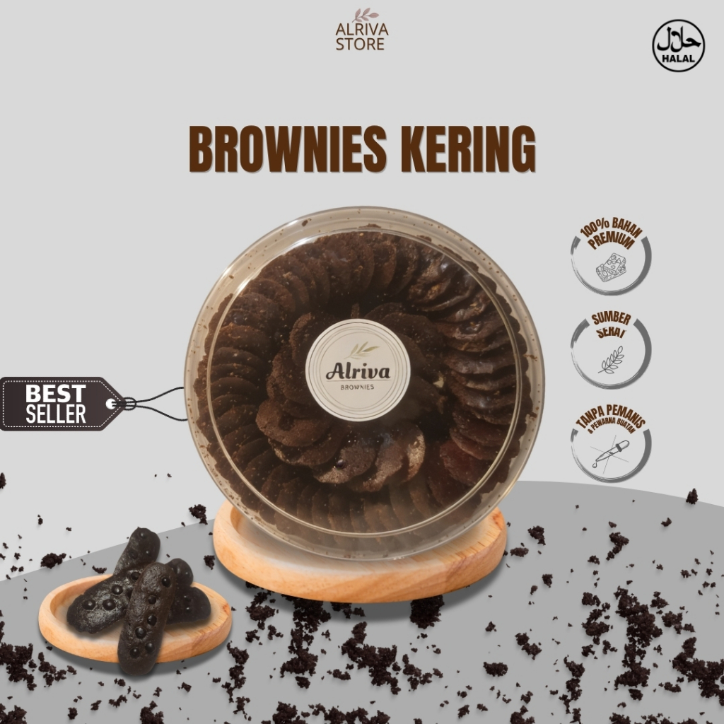Brownies Kering Toples BPOM HALAL ( choco chip ) | Alriva Brownies