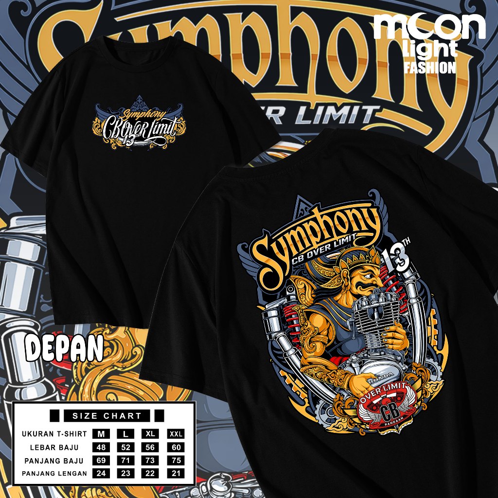 kaos acara symphony cb over limit pandaan 13 tahun