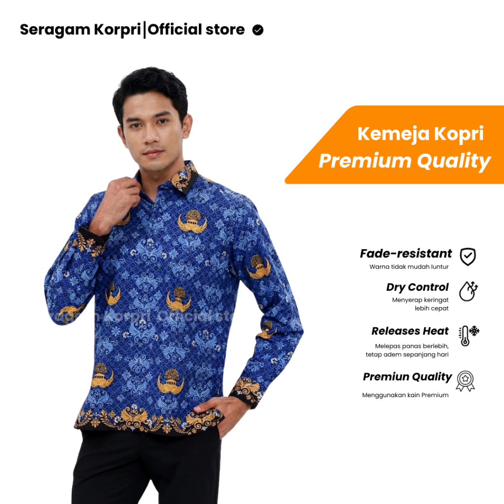 Baju KORPRI Pria | Seragam ASN PNS Model Terbaru, Jahitan Rapi & Nyaman Full Furing Katun Premium