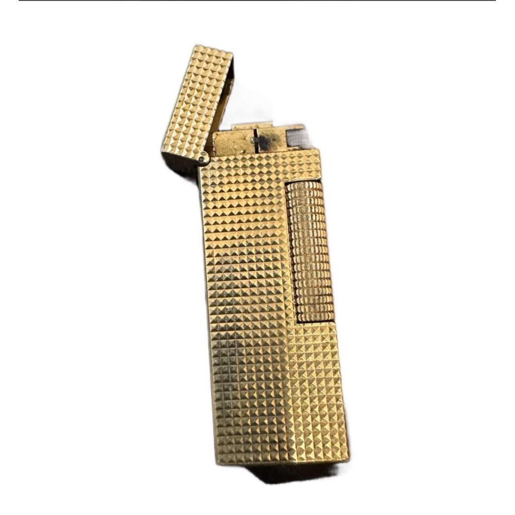 VINTAGE DUNHILL KOREK GAS GOLD PLATED ROLLER GAS LIGHTER BRIQUETTE