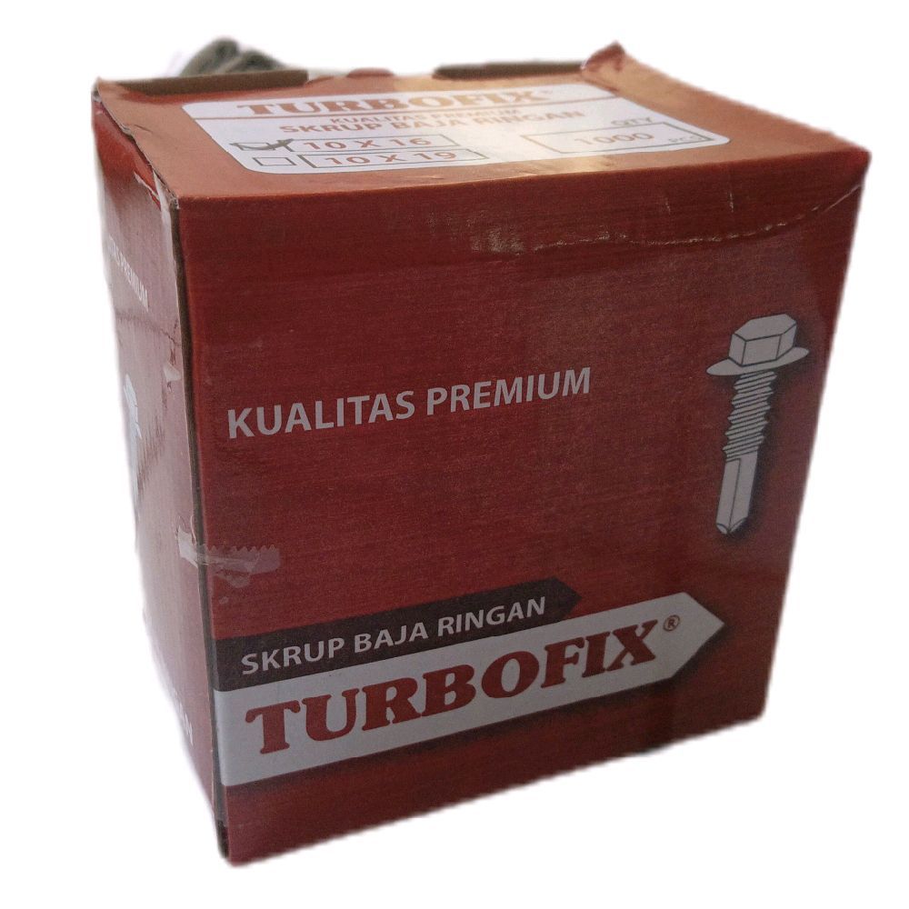 Sekrup/Skrup Baja Ringan/Roofing TURBOFIX CHROME PLATE SS 10x16 isi 1000pcs