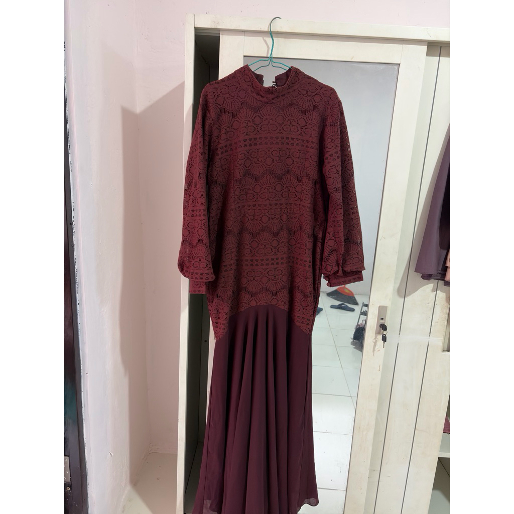 Preloved Loretta Dress Maroon Edmore