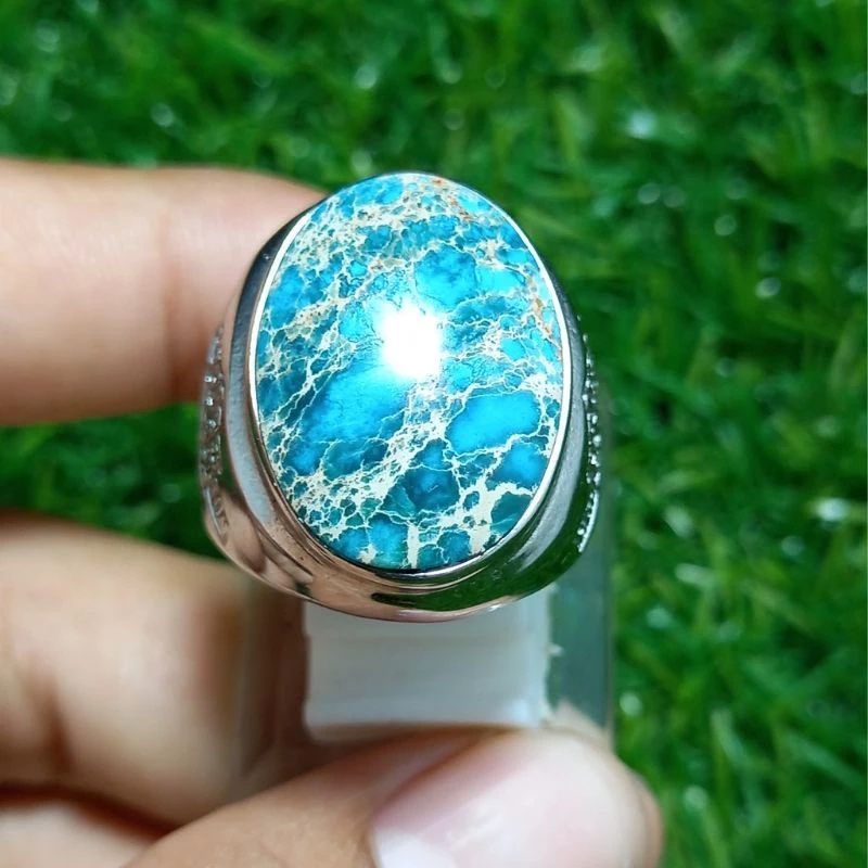 Batu Virus Persia Asli Ring Mewah Zircon Berkualitas