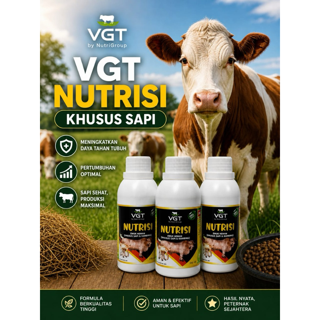 VGT ORIGINAL vitamin ternak campuran mineral sapi premix VGT nutrisi Penggemuk Hewan Ternak Sapi Kam