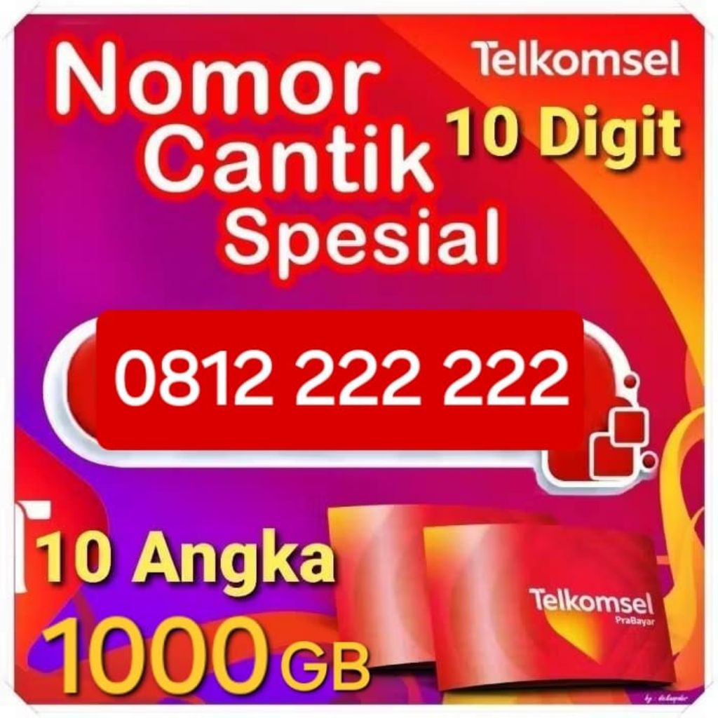 stok terbatas no cantik kartu Telkomsel 10digit angka bonus 1000GB keota utama masa aktif kartu satu