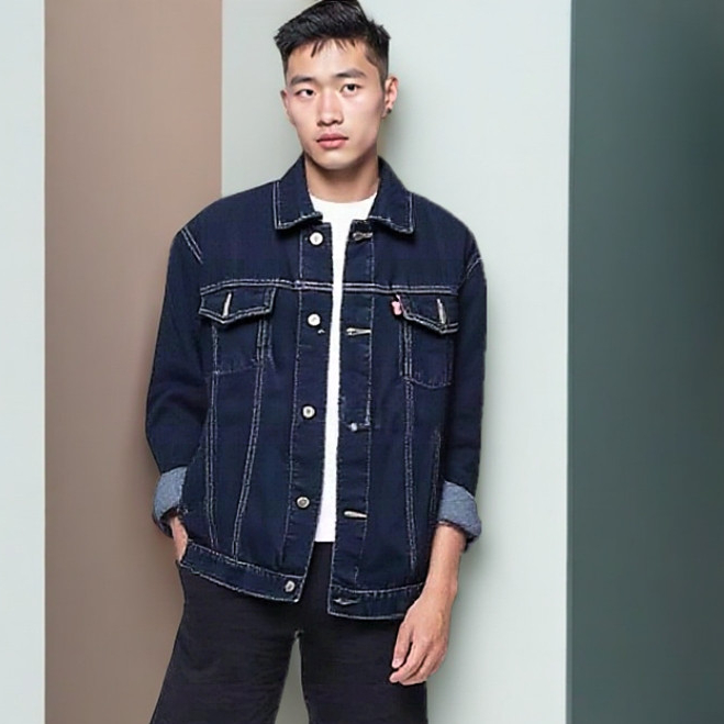 RICHIE.ID JAKET JEANS HITAM PRIA SANDWASH DILAN GROSIR MURAH