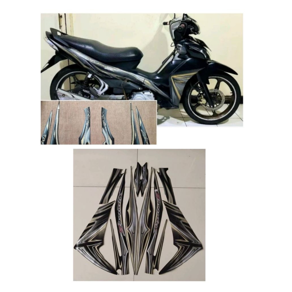STRIPING JUPITER Z ROBOT TAHUN 2010 2011 HITAM GOLD