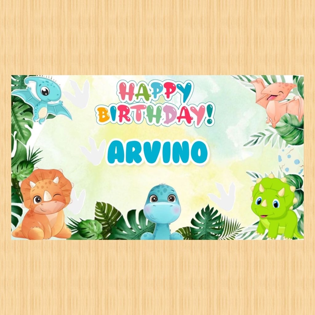 Spanduk DINOSAURUS banner DINOSAURUS spanduk banner ultah anak background custom ulang tahun anak DI