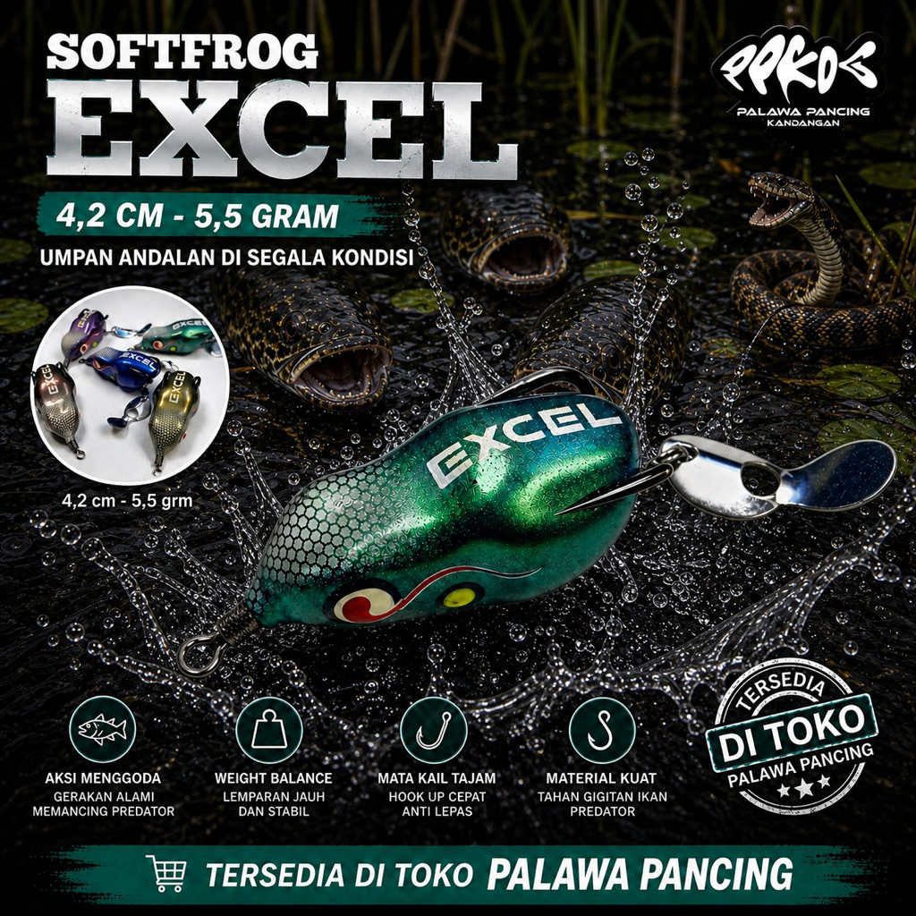 Softfrog Excel lure 4,2cm Umpan casting gabus toman