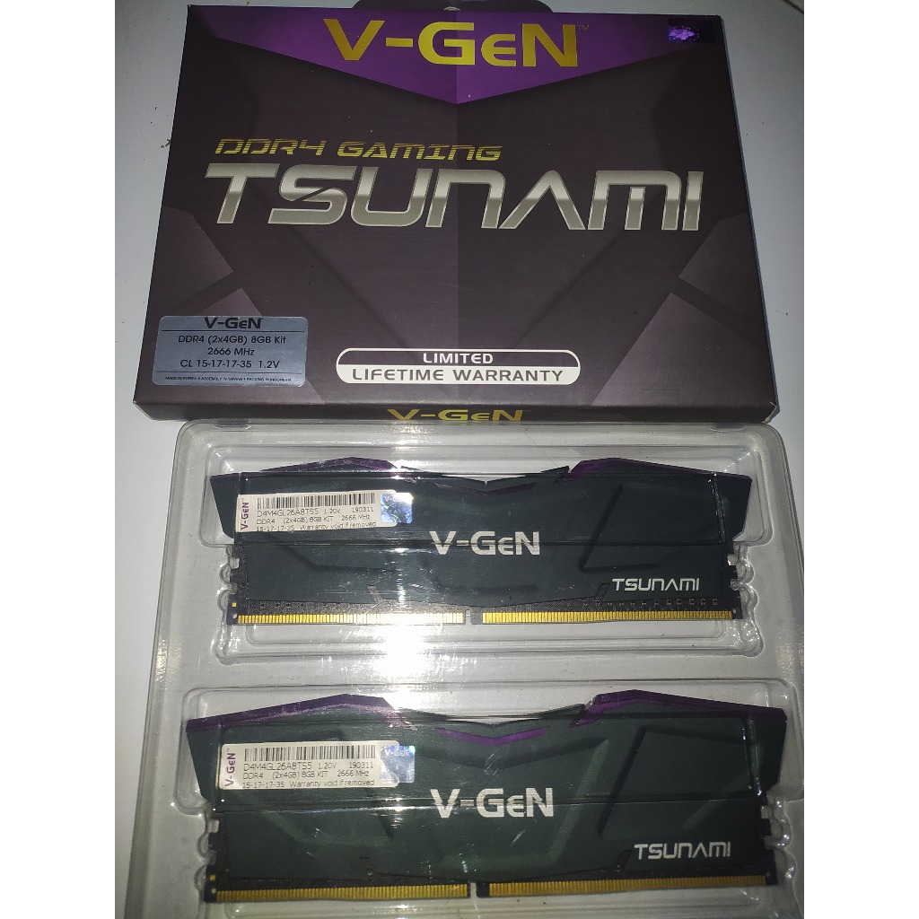 RAM Memory PC DDR4 8gb kit (2x 4GB) 2666 MHz VGEN Tsunami