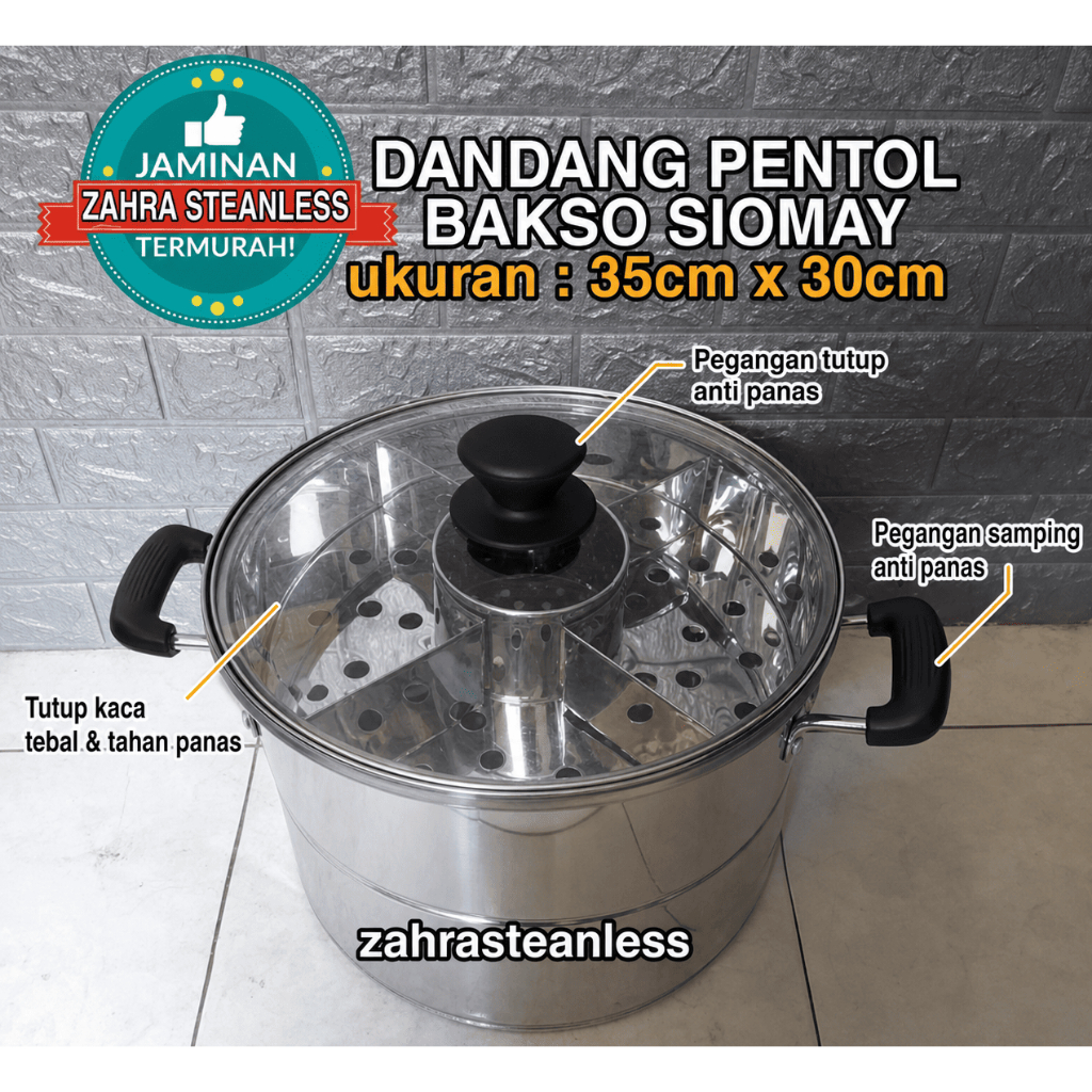 dandang bakso pentol dan siomay stainless / Panci mie / panci bakso