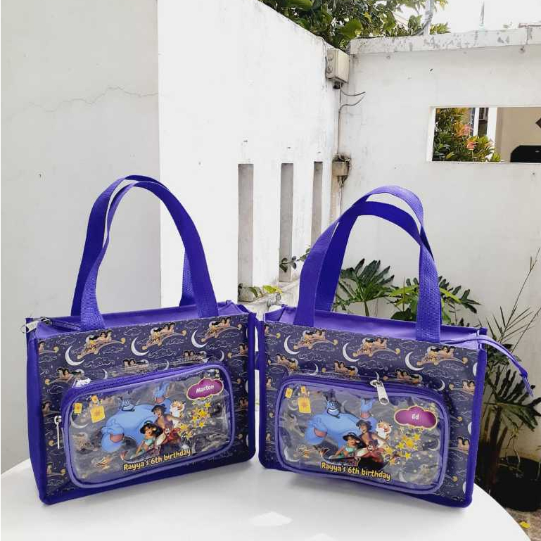 Souvenir Hampers Ulang Tahun Anak Tote Bag mini Saku mika Custom