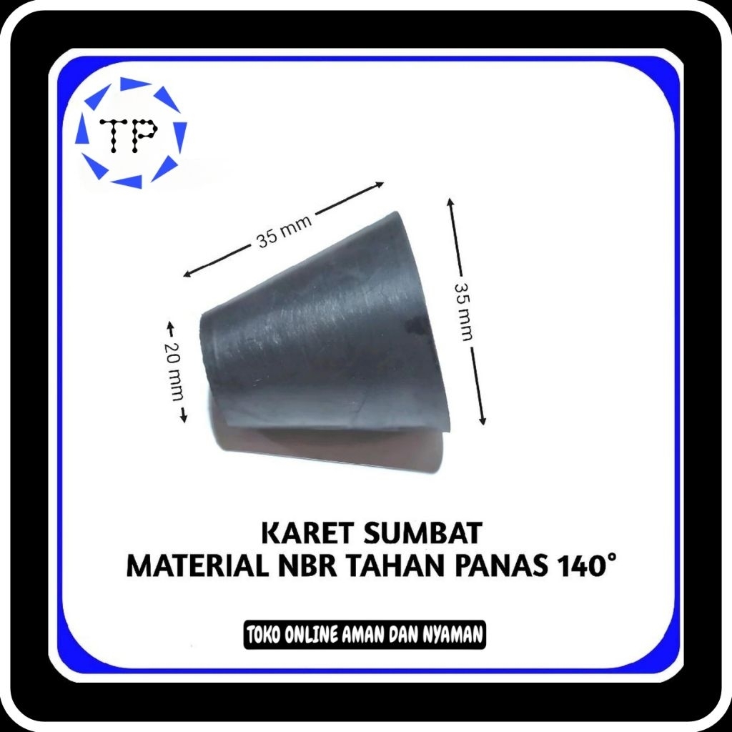 Karet Sumbat 20mm × 35mm Karet Penyumbat Lubang Botol- Karet Sumbat NBR