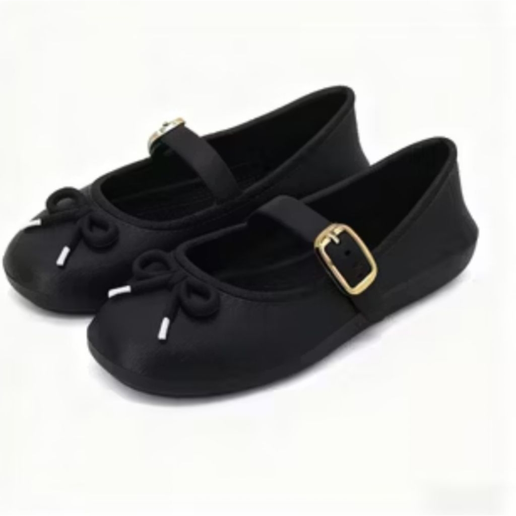 pansus hitam Sepatu Karet Balerina Wanita Flatshoes Kerja Flat Shoes Kantor Kuliah Terbaru