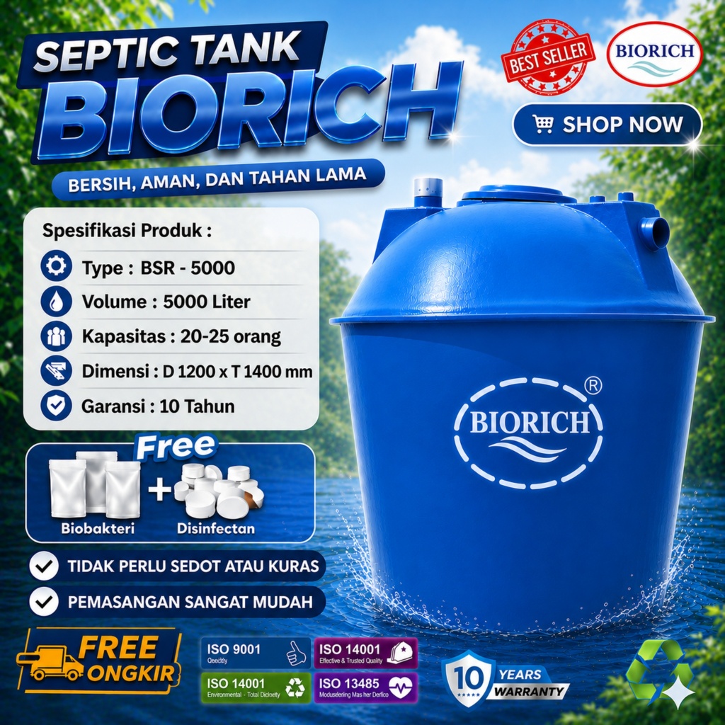 Septic Tank Bio BIORICH 5000 Liter, SepticTank BioTech, Spiteng, Septik Tank Biorich  Kapasitas 20-2