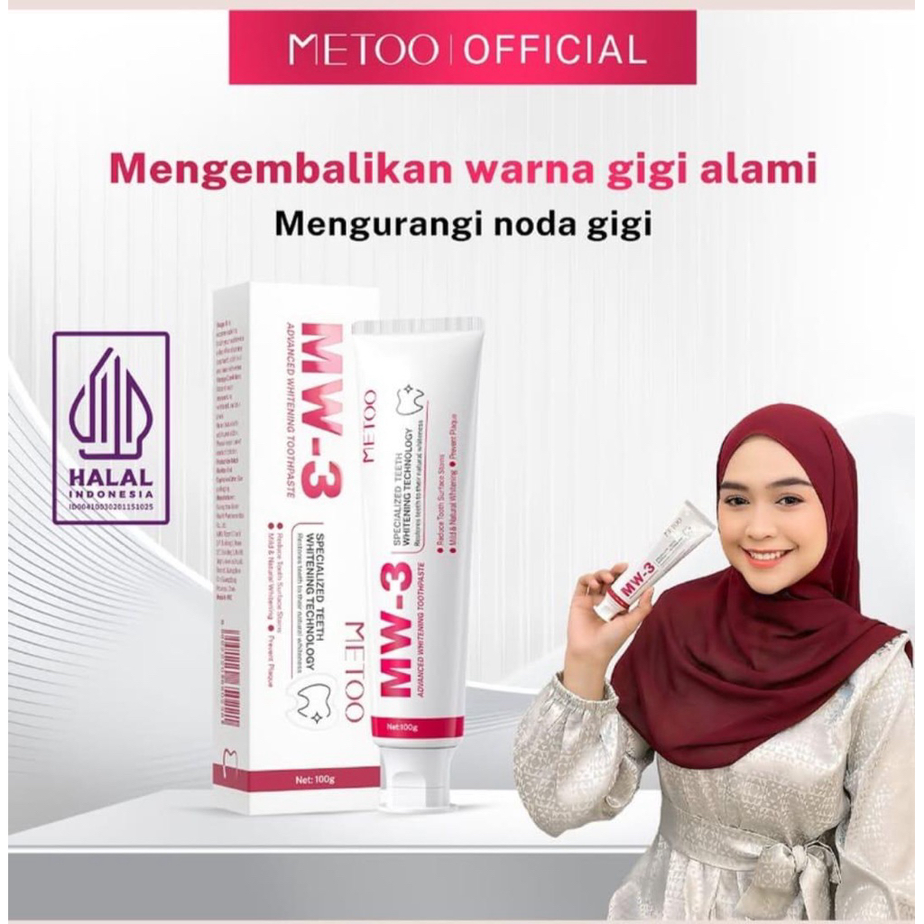 [BPOM] METOO PASTA GIGI PEMUTIH GIGI PEMBERSIH KARANG GIGI 100g