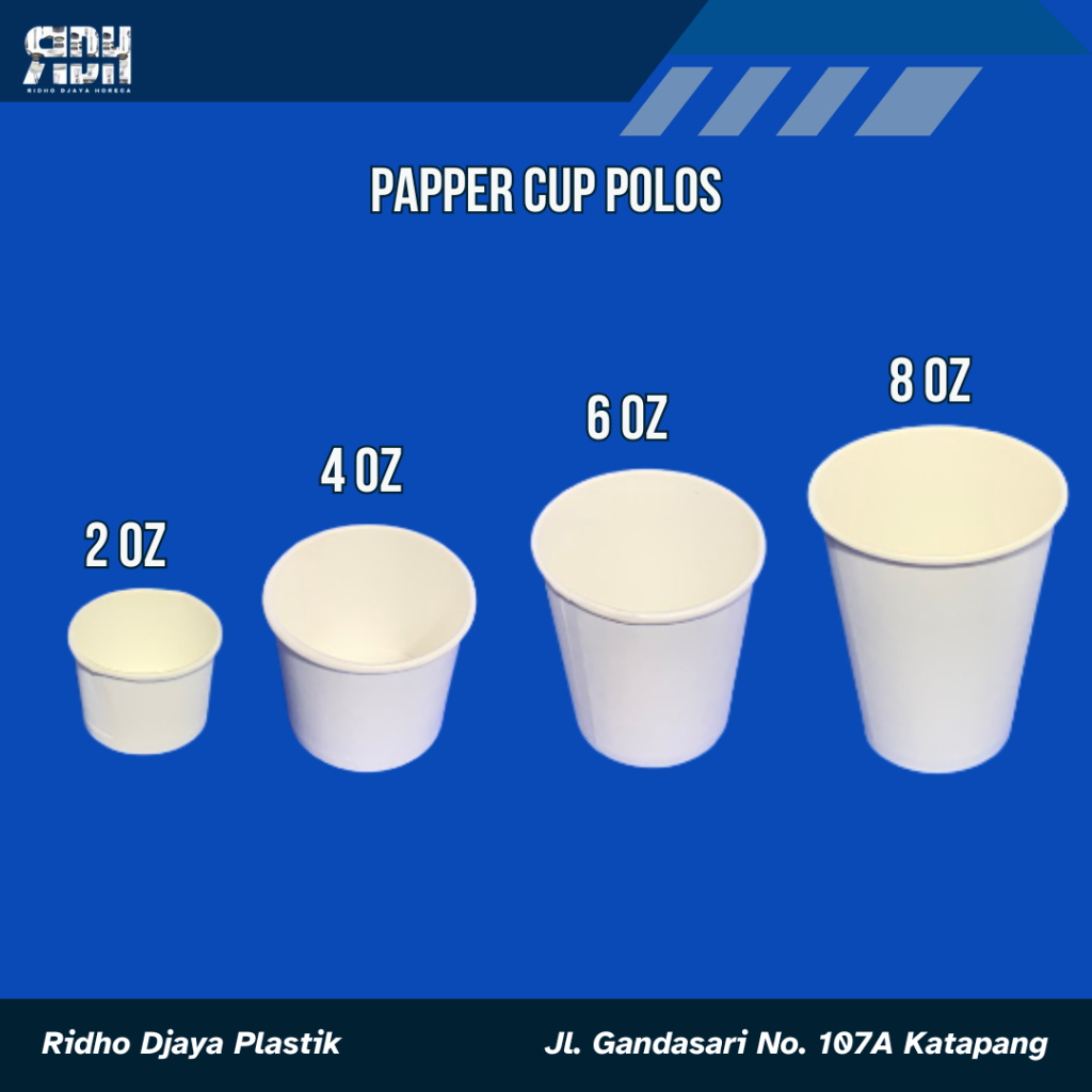 Papper Cup Ukuran 2Oz, 4Oz, 6Oz, 8Oz & 8Oz Motif Harga PerPACK Isi 50PCS - Cup Kopi Kertas - Cup Ker