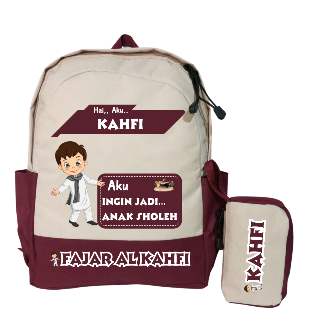 Sheku Tas Anak Lokal Anak Sholeh Untuk TK-SD Gratis Request Nama + Cita-cita Buah Hati