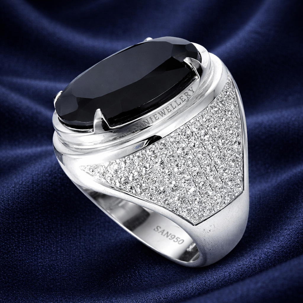 SAN950 Cincin Ikat Batu Akik Permata Premium Perak 950 Custom Handmade EB16 - Ring Series Kosongan